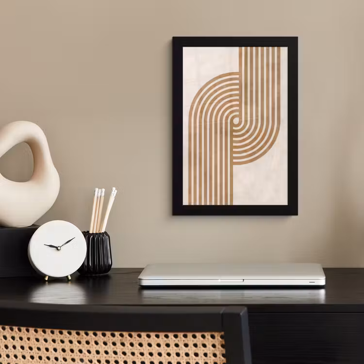 Poster met lijst - Symmetrische bocht - Koperkleurig — 3