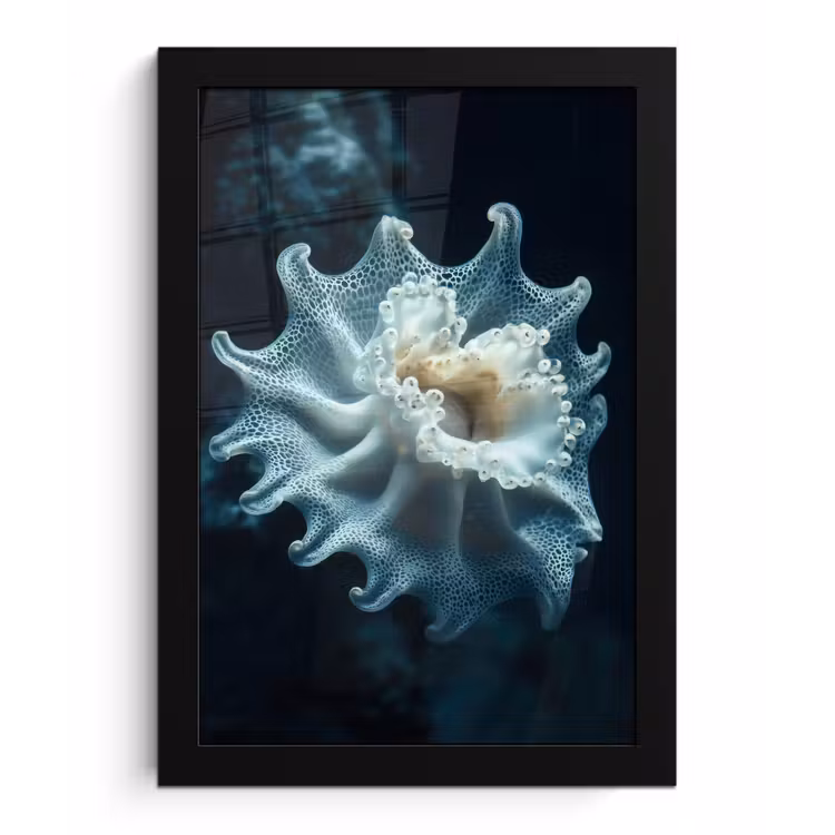 Poster met lijst - Zeewezen - Wit - Golven - Water — 1