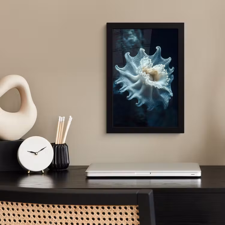 Poster met lijst - Zeewezen - Wit - Golven - Water — 3