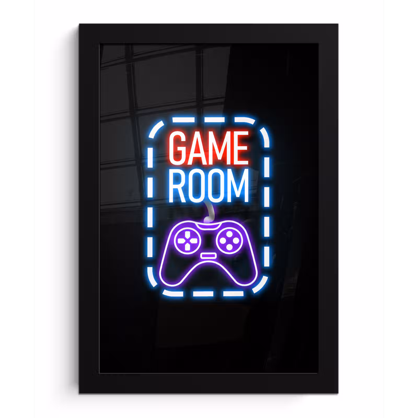 Poster met lijst - Neon - Quotes - Game room - Controller - Zwart — 1