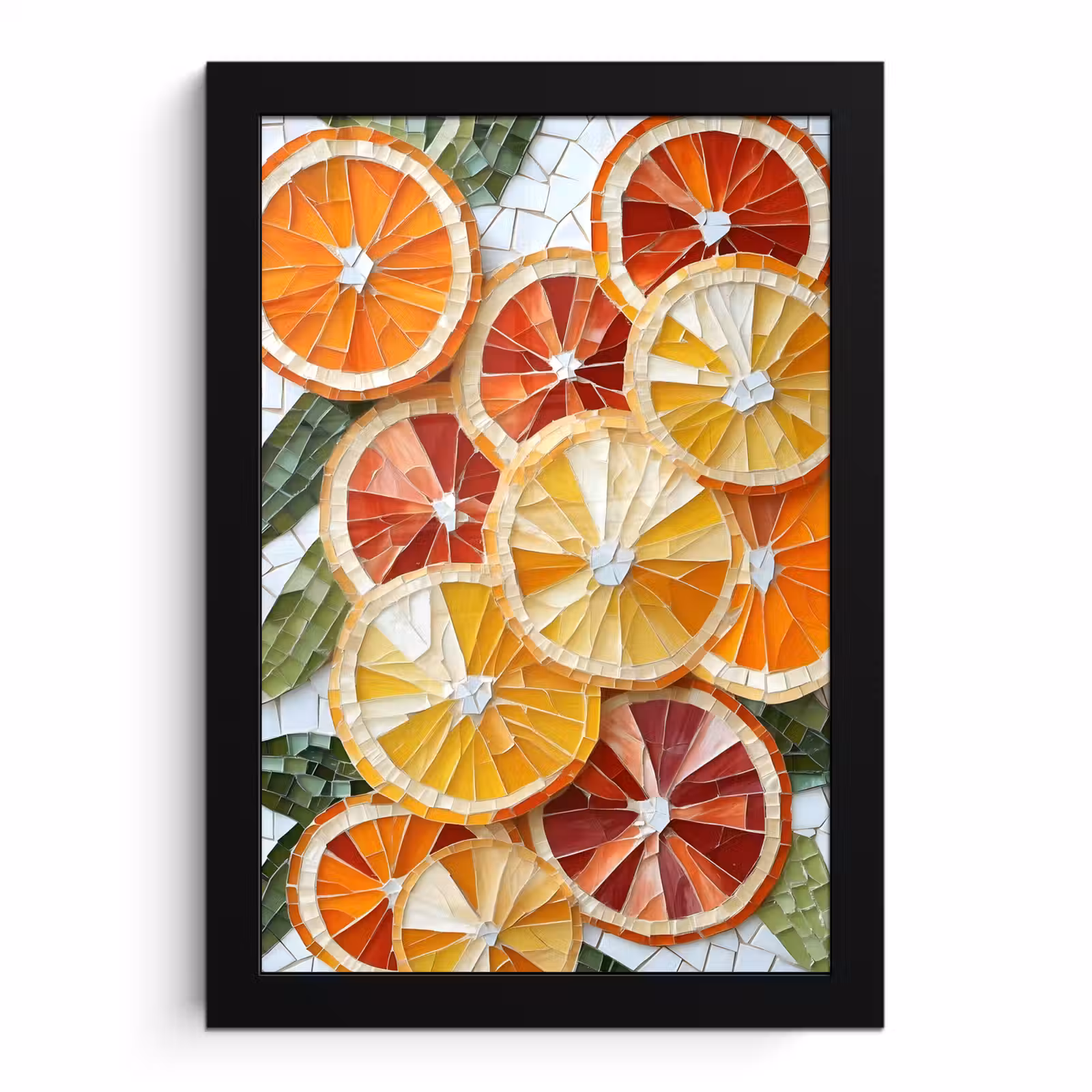 Poster met lijst - Schijfjes - Fruit - Oranje - Mozaïek — 1