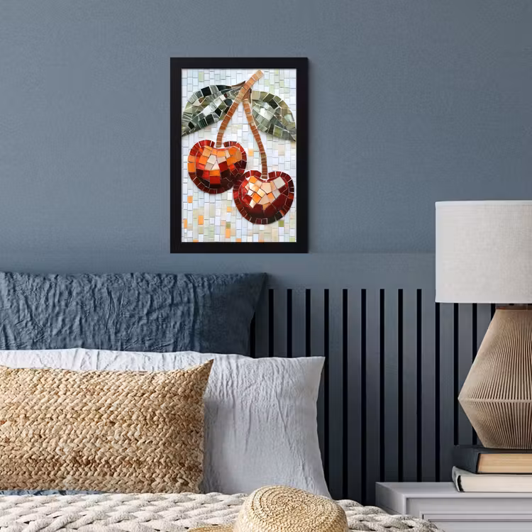 Poster met lijst - Kersen - Rood - Mozaïek - Blaadjes — 4
