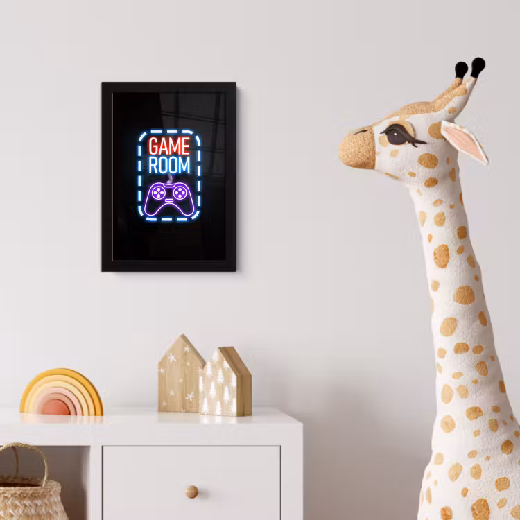 Poster met lijst - Neon - Quotes - Game room - Controller - Zwart — 5