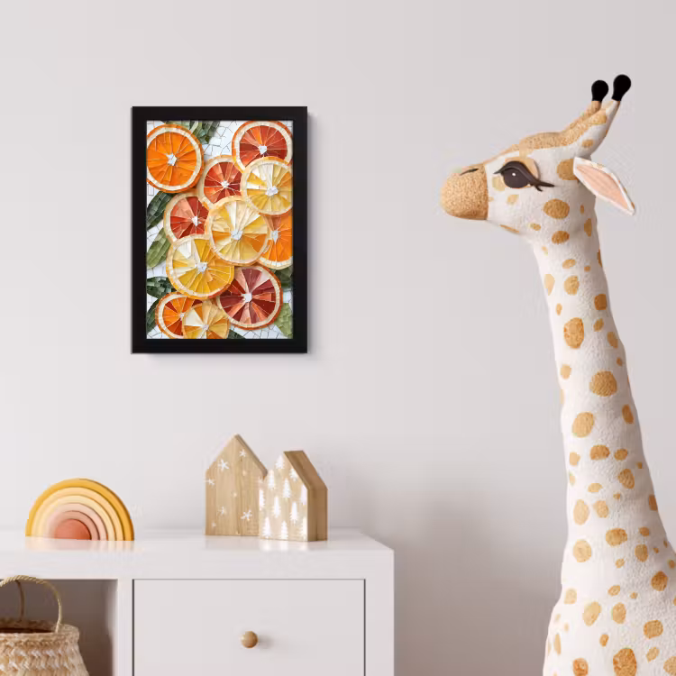 Poster met lijst - Schijfjes - Fruit - Oranje - Mozaïek — 5