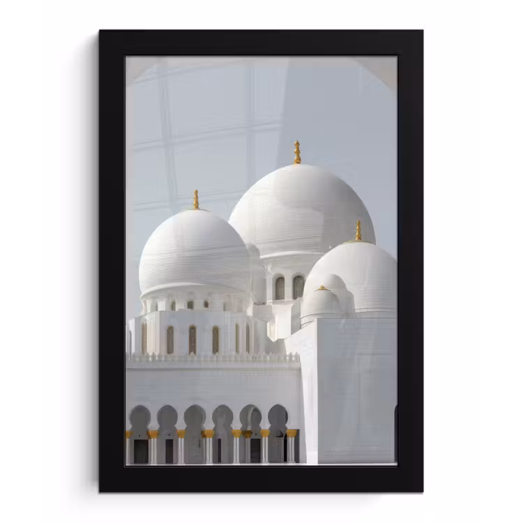 Poster met lijst - Witte koepels - Helderblauwe lucht - Islamitisch — 1