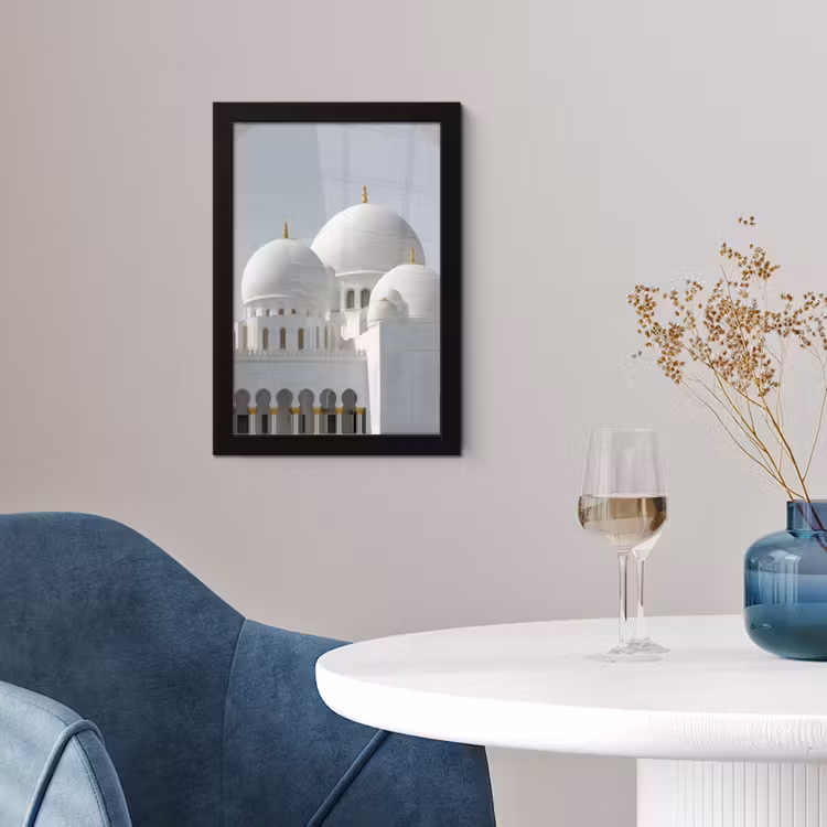 Poster met lijst - Witte koepels - Helderblauwe lucht - Islamitisch — 2