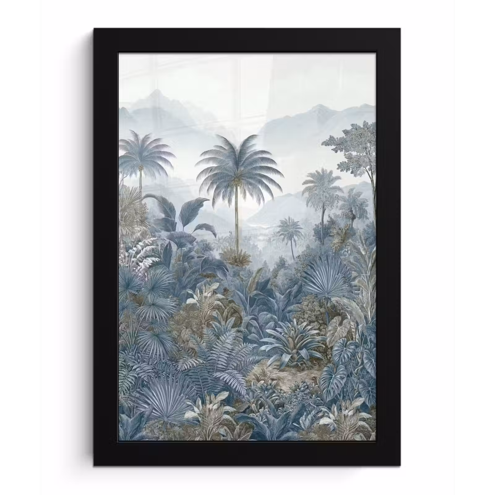 Poster met lijst - Jungle - Landschap - Blauw — 1