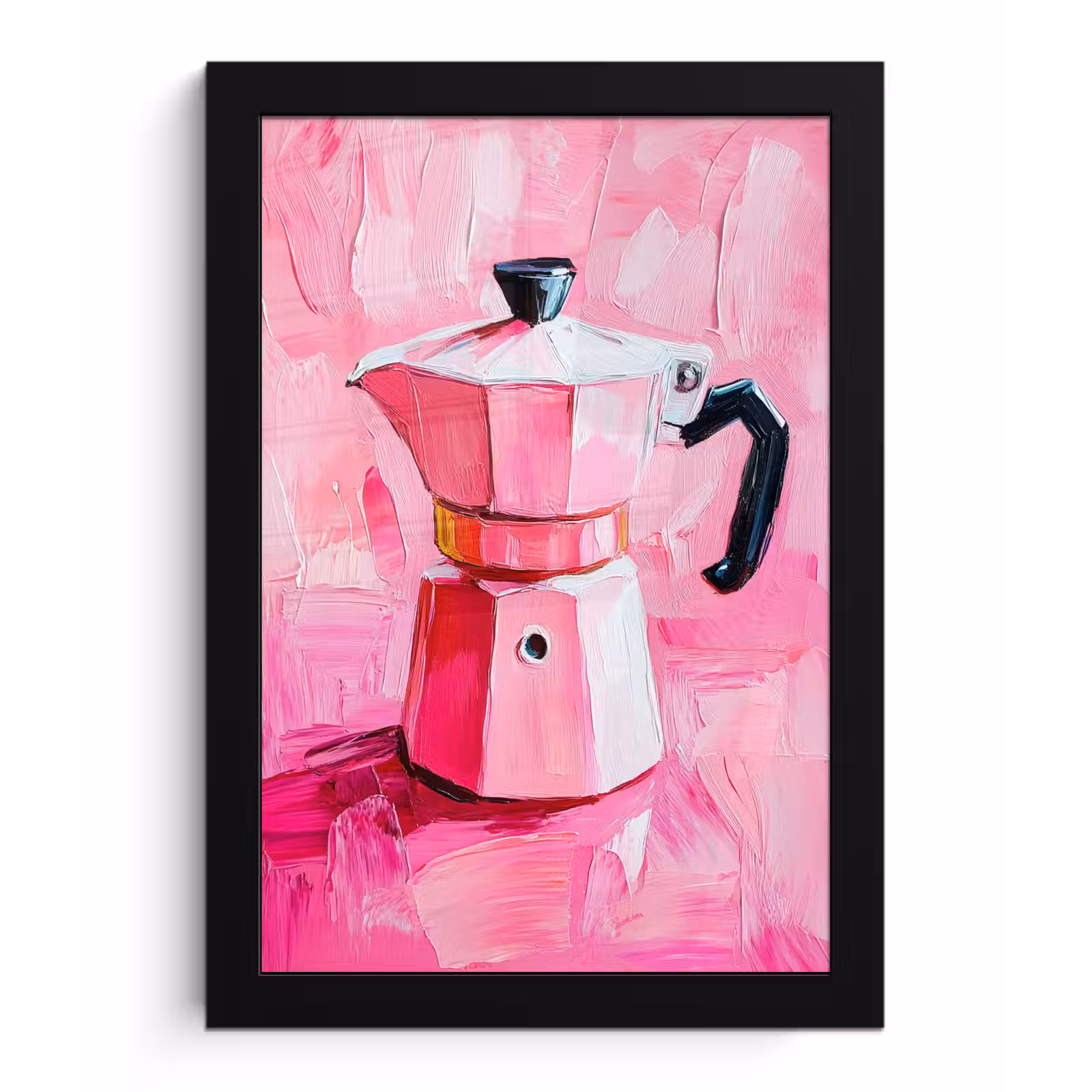 Poster met lijst - Roze - Verf - Coffee — 1