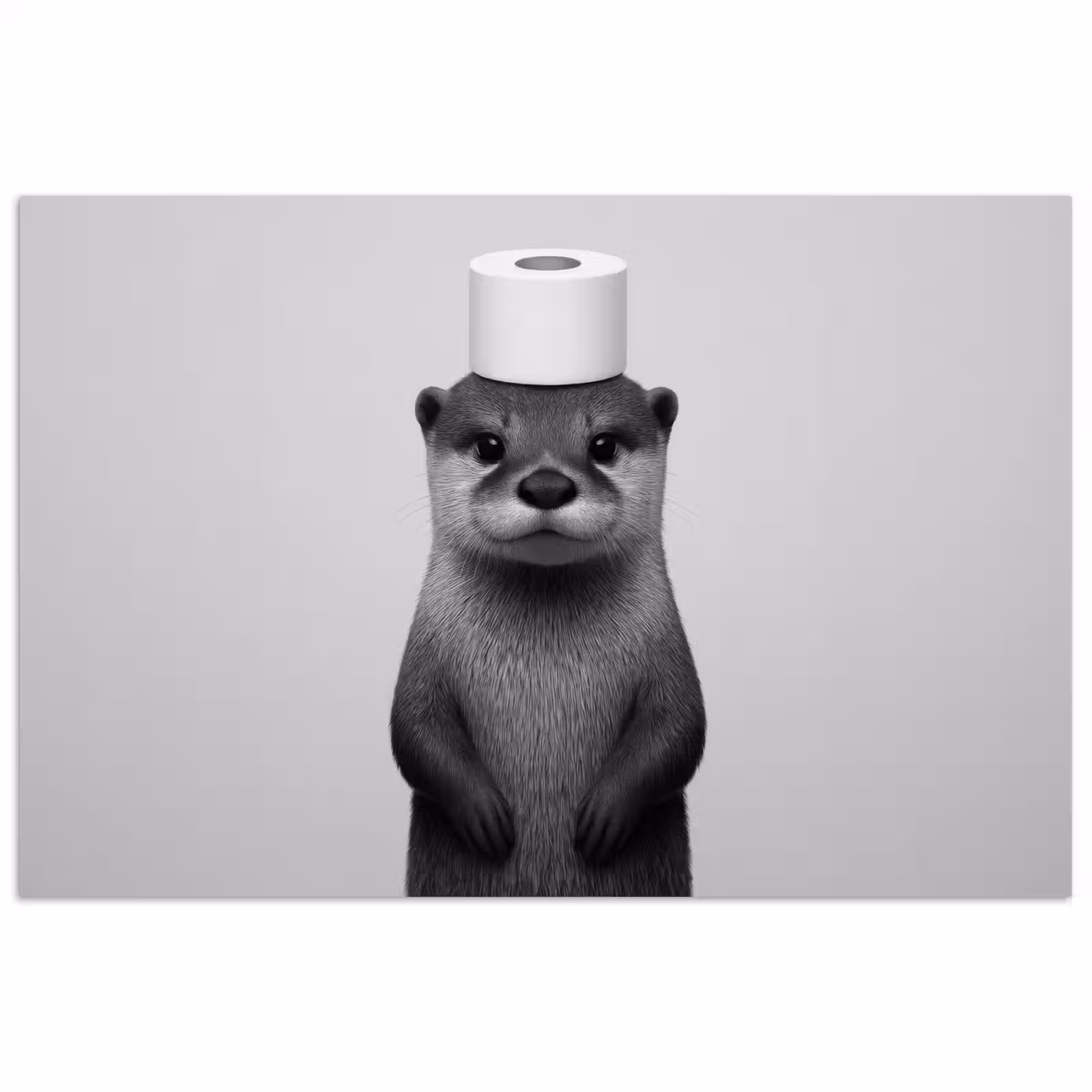 Poster - Otter - WC rol - Zwart - Wit — 1