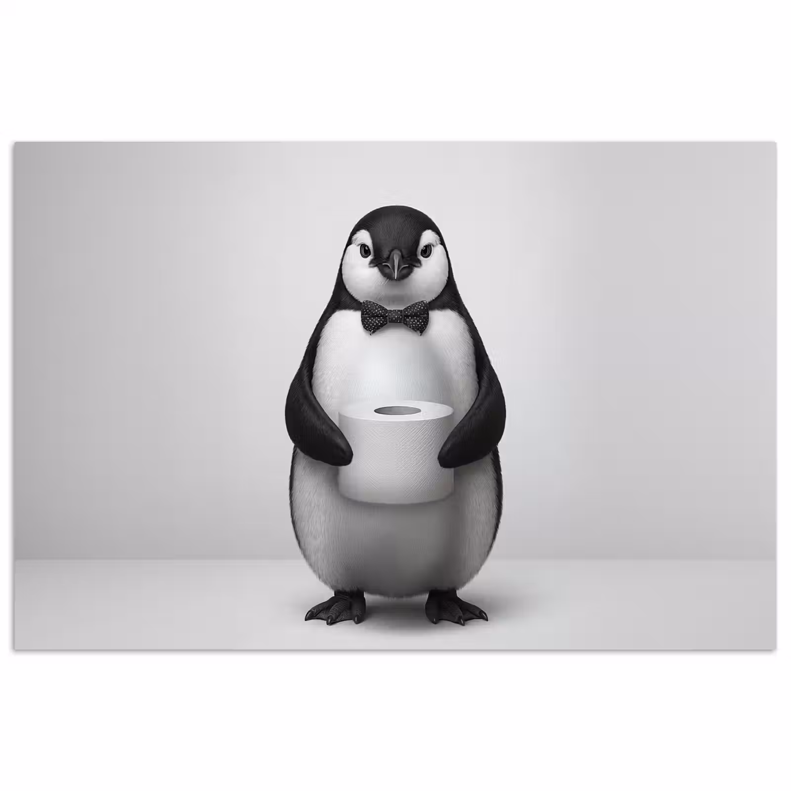 Poster - Pinguïn - WC rol - Wit — 1