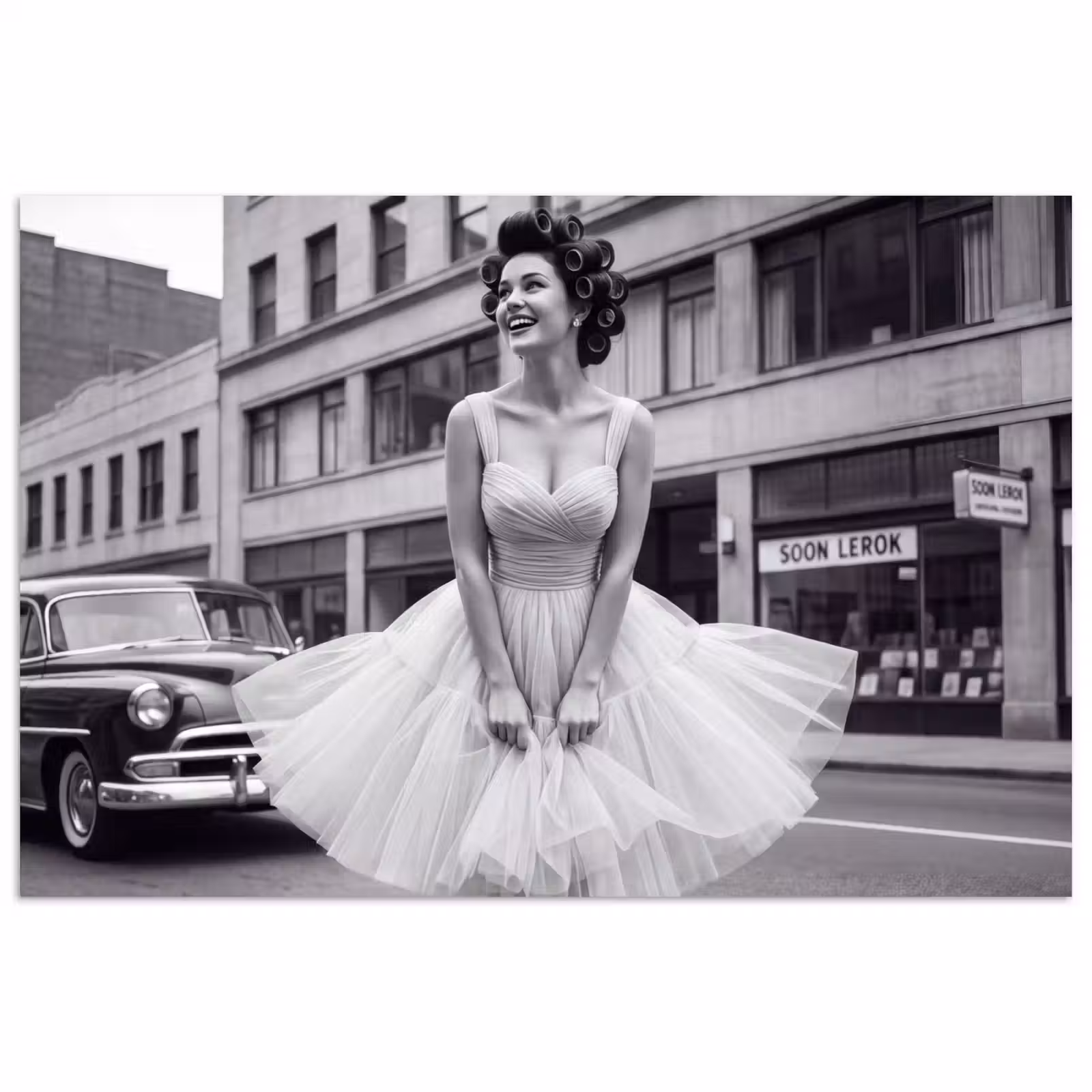 Poster - Retro - Vrouw - Zwart - Wit — 1