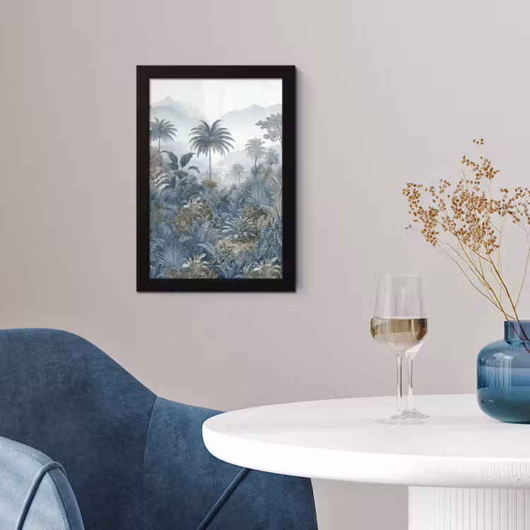 Poster met lijst - Jungle - Landschap - Blauw — 2