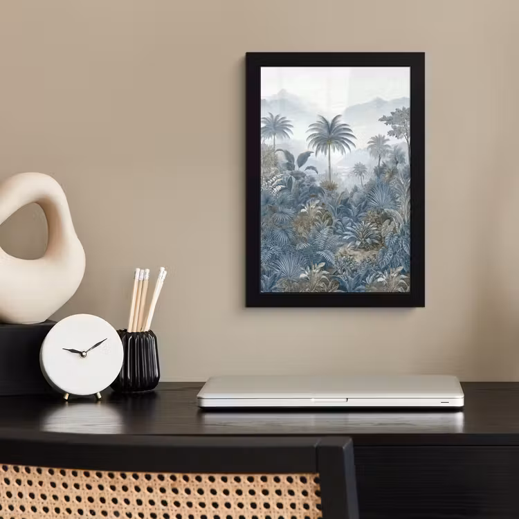 Poster met lijst - Jungle - Landschap - Blauw — 3