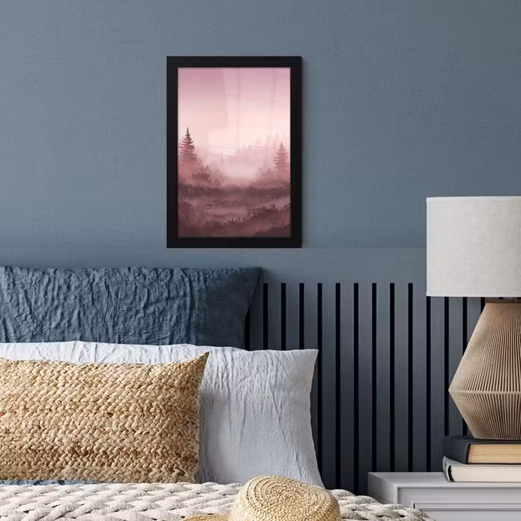 Poster met lijst - Landschap - Mistig - Roze — 4