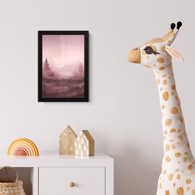 Poster met lijst - Landschap - Mistig - Roze — 5