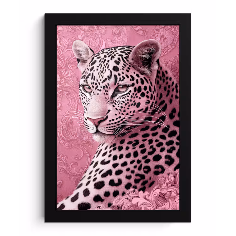 Poster met lijst - Panter - Luxe - Roze — 1