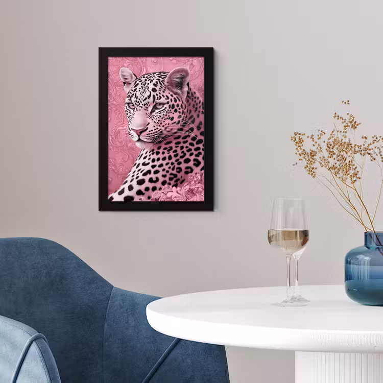 Poster met lijst - Panter - Luxe - Roze — 2