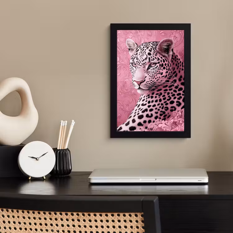 Poster met lijst - Panter - Luxe - Roze — 3