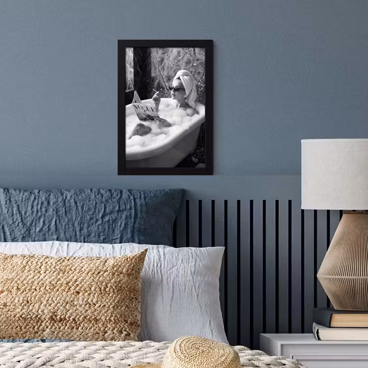 Poster met lijst - Relaxt - Bad - Zwart - Wit — 4