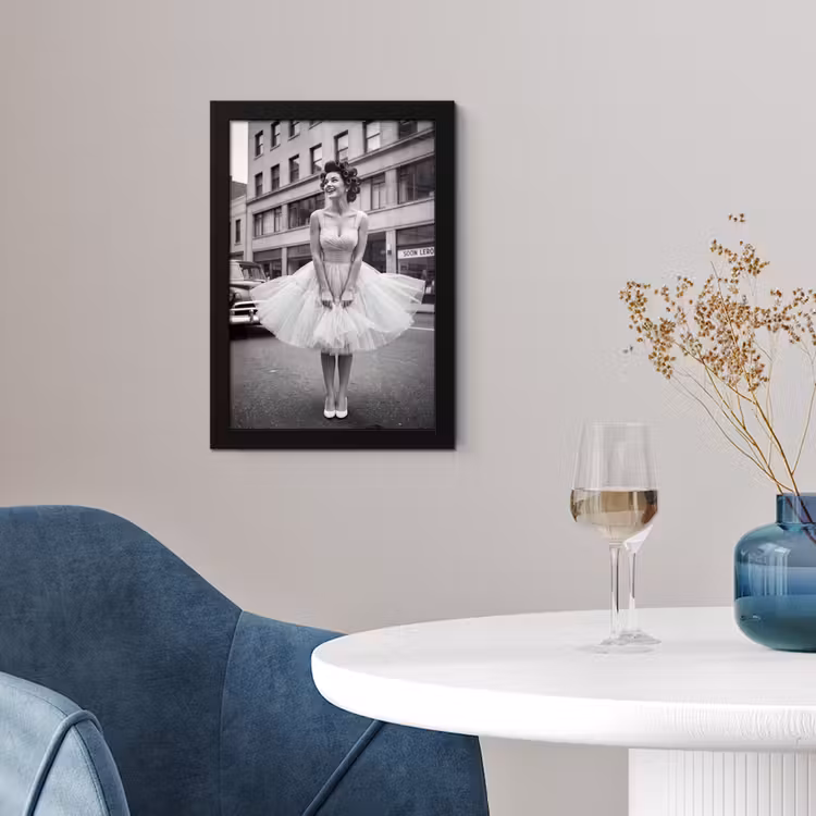 Poster met lijst - Retro - Vrouw - Zwart - Wit — 2