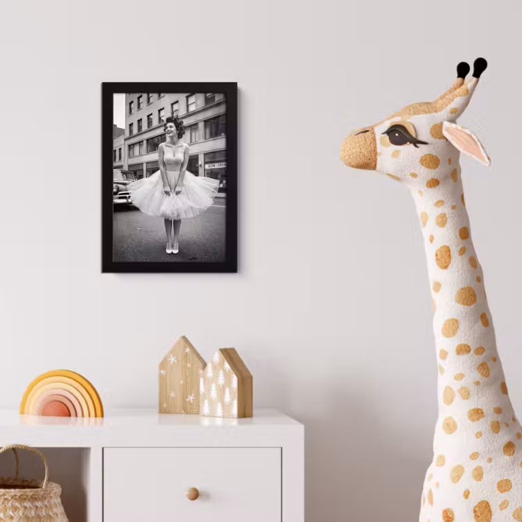 Poster met lijst - Retro - Vrouw - Zwart - Wit — 5