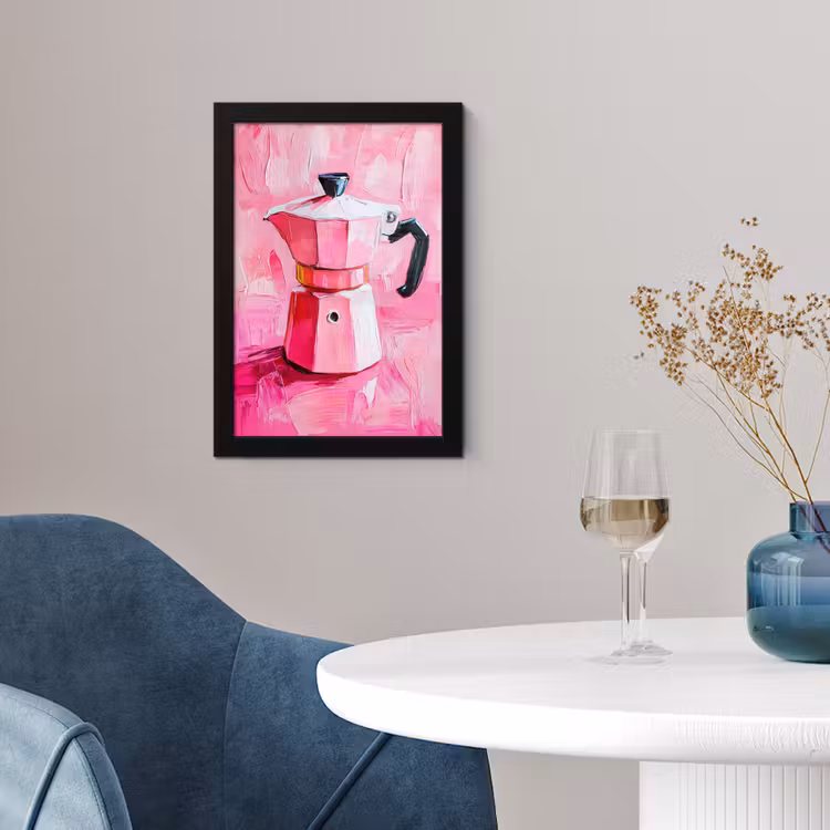 Poster met lijst - Roze - Verf - Coffee — 2