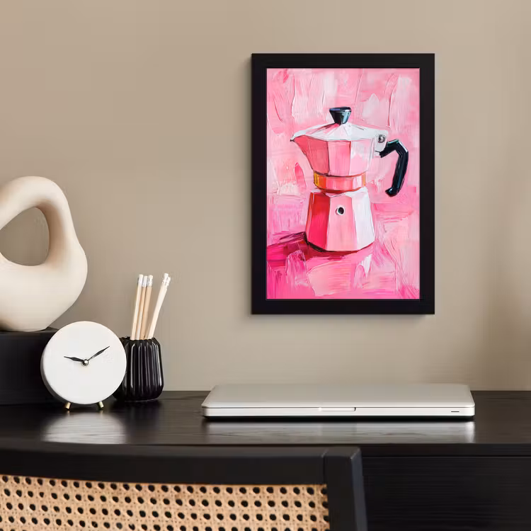Poster met lijst - Roze - Verf - Coffee — 3
