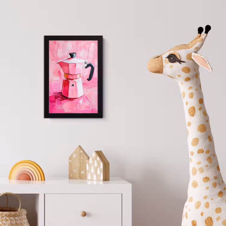 Poster met lijst - Roze - Verf - Coffee — 5