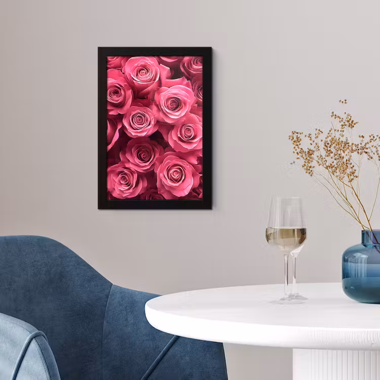 Poster met lijst - Rozen - Pink - Bloem — 2