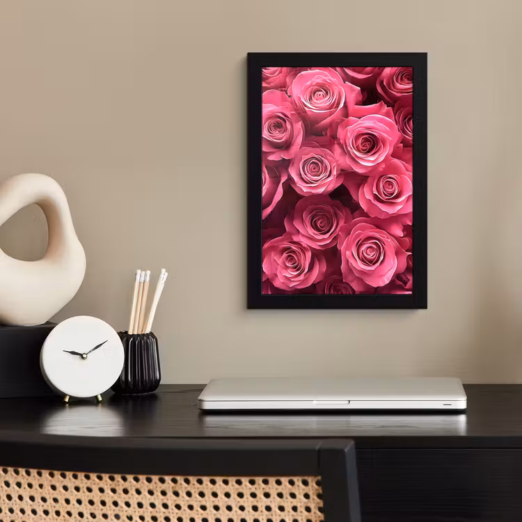 Poster met lijst - Rozen - Pink - Bloem — 3