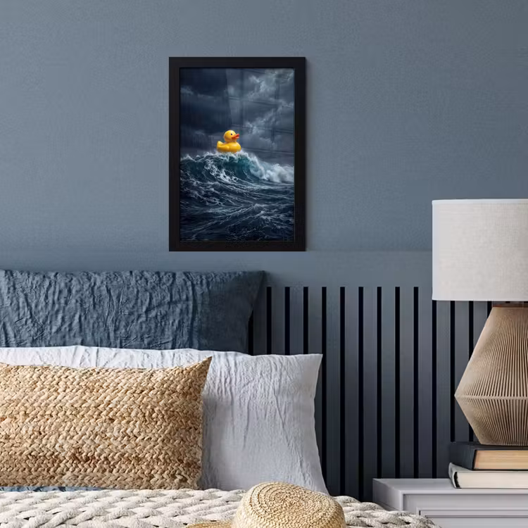 Poster met lijst - Storm - Badeend - Golven — 4