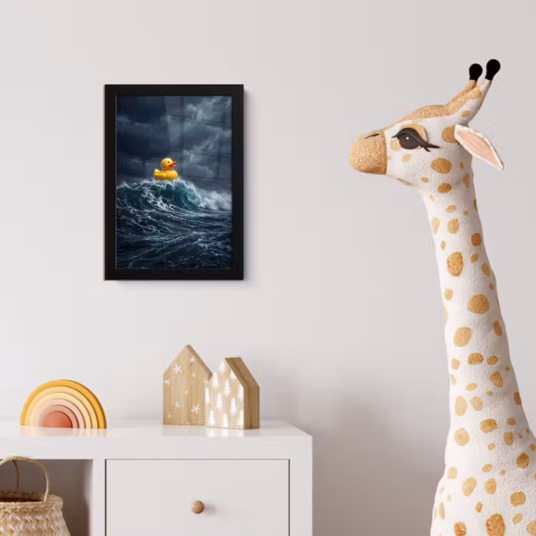 Poster met lijst - Storm - Badeend - Golven — 5