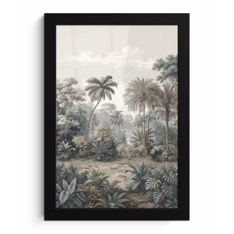 Poster met lijst - Tropisch - Landschap - Illustratie — 1