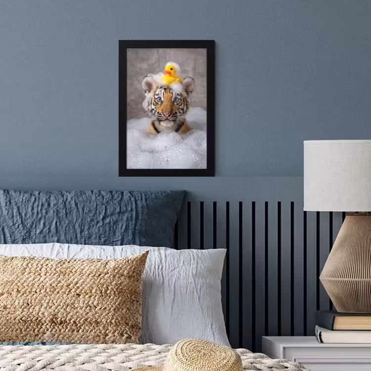 Poster met lijst - Welpje - Bad - Geel — 4