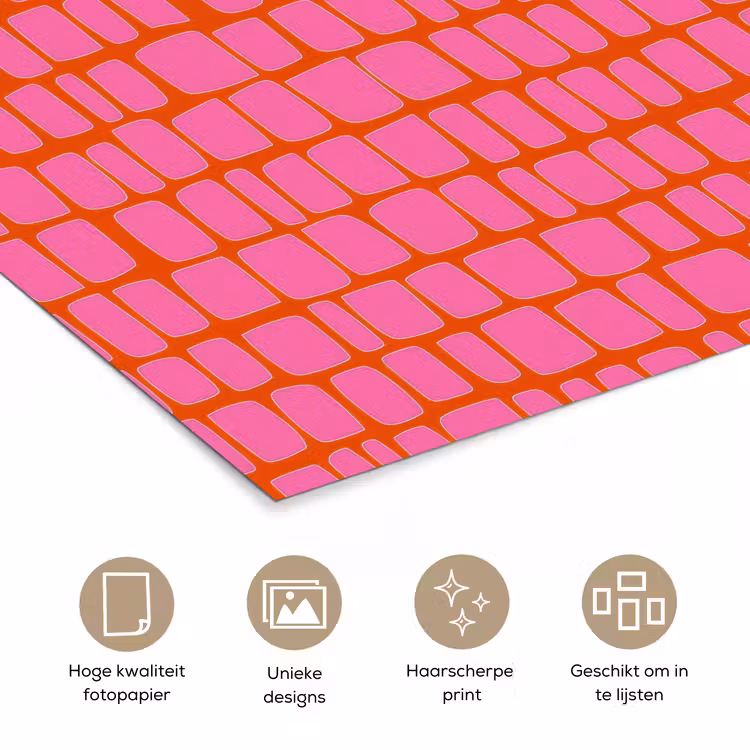 Poster - Organisch - Raster - Roze — 5