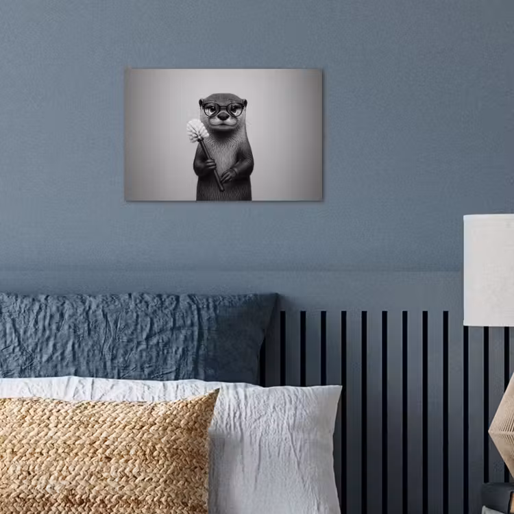 Poster - Otter - Wc-borstel - Bril - Zwart - Wit — 3