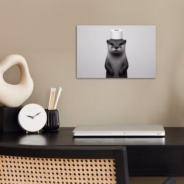 Poster - Otter - WC rol - Zwart - Wit — 2