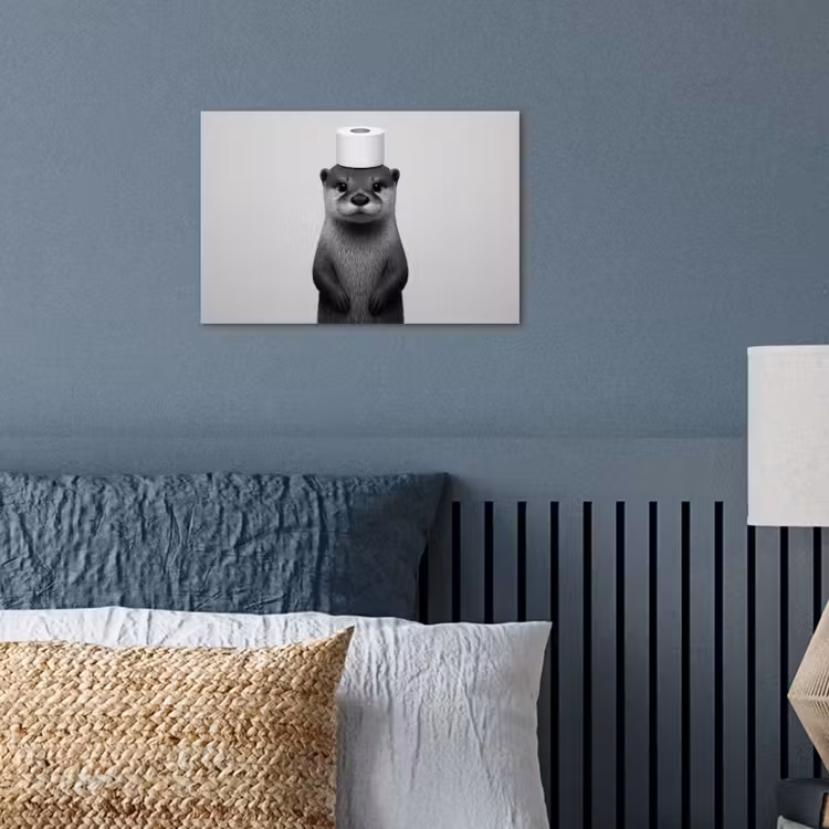 Poster - Otter - WC rol - Zwart - Wit — 3