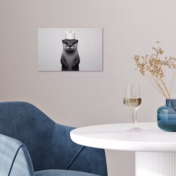 Poster - Otter - WC rol - Zwart - Wit — 4