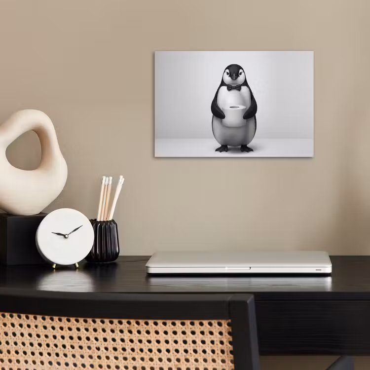 Poster - Pinguïn - WC rol - Wit — 2