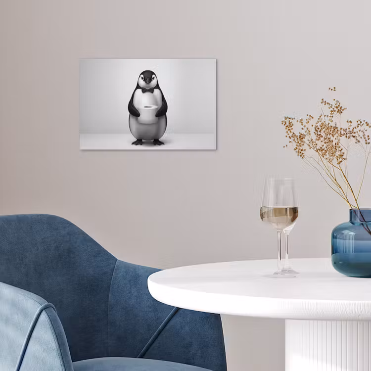 Poster - Pinguïn - WC rol - Wit — 4