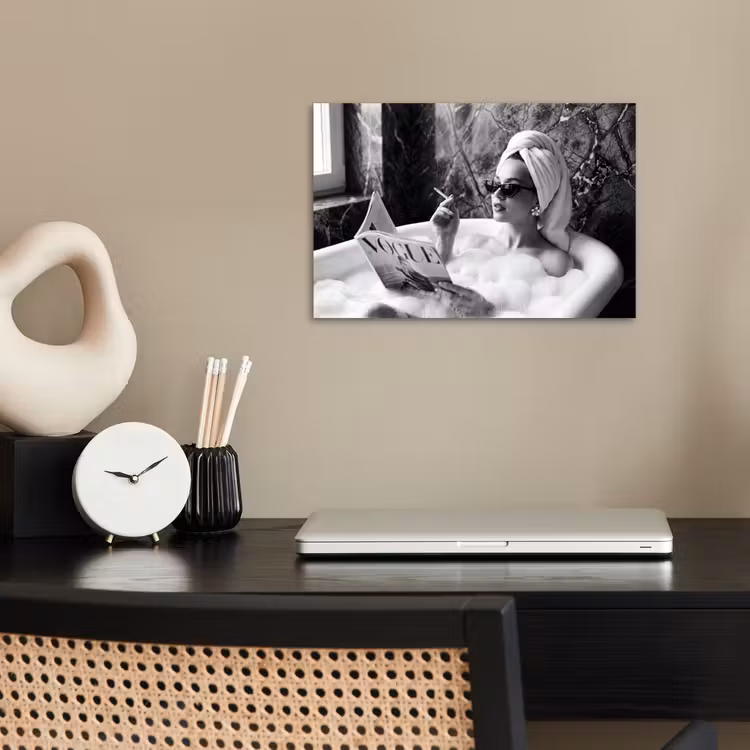 Poster - Relaxt - Bad - Zwart - Wit — 2