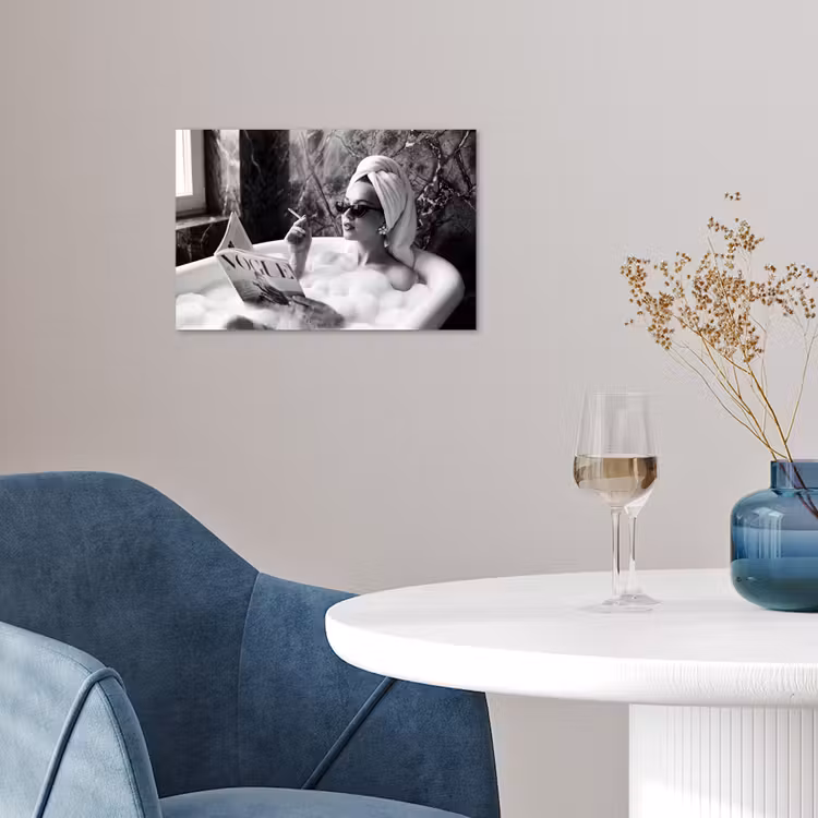 Poster - Relaxt - Bad - Zwart - Wit — 4