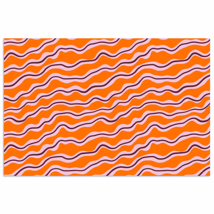 Poster - Retro - Golvend - Oranje — 1