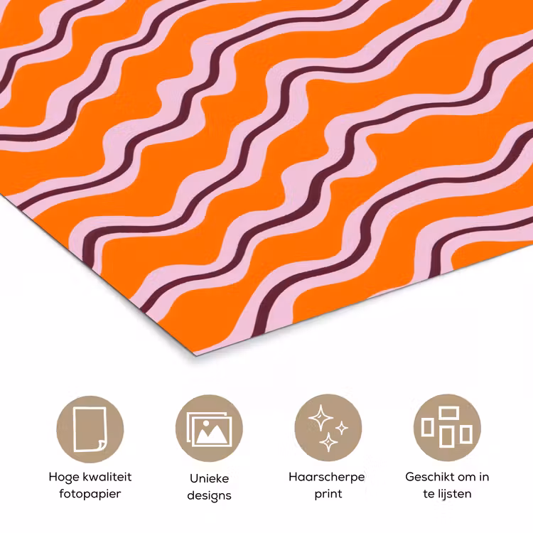 Poster - Retro - Golvend - Oranje — 5