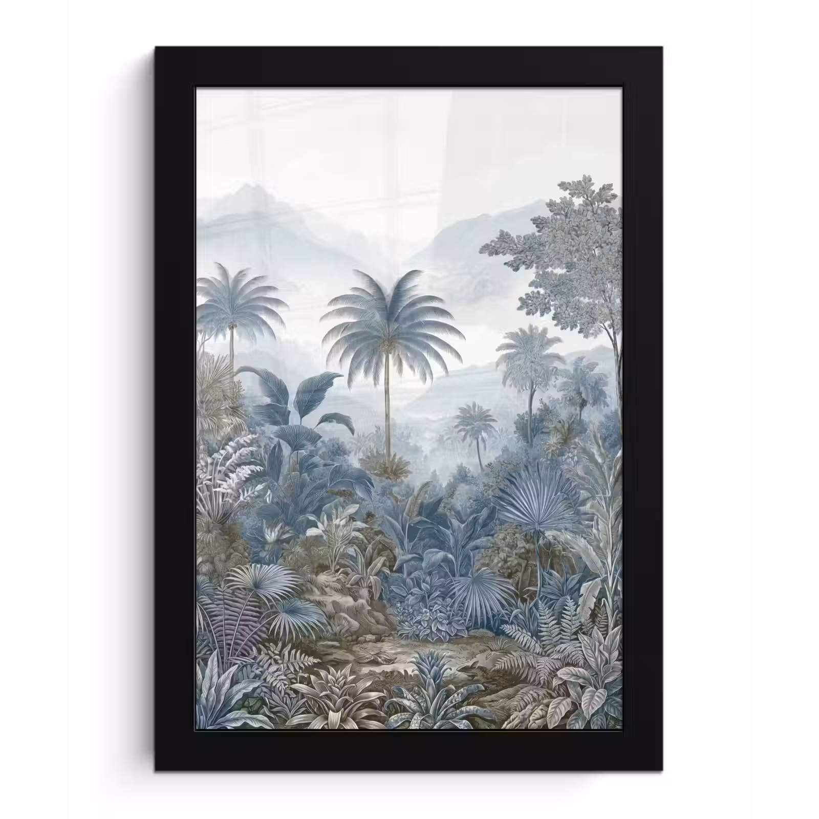 Poster met lijst - Jungle - Modern - Blauw - Groen — 1