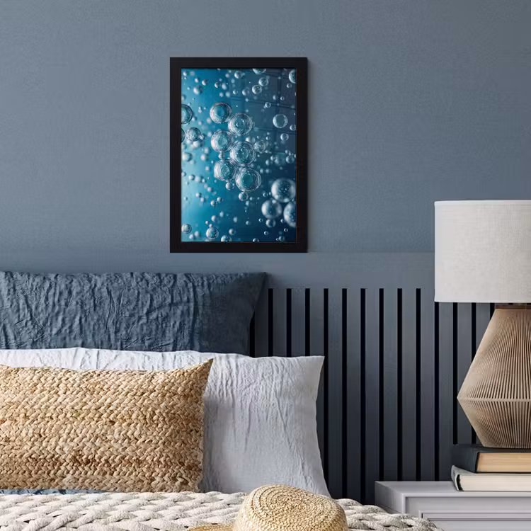 Poster met lijst - Luchtbellen - Dynamisch - Blauw — 4