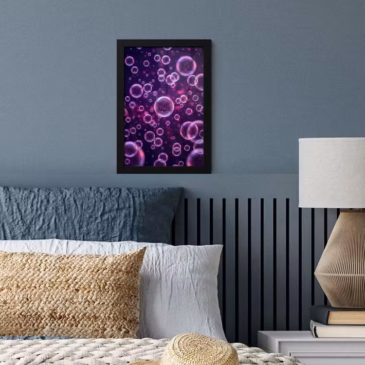 Poster met lijst - Paars - Bubbels - Schuim — 4