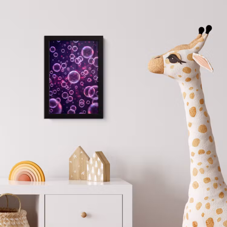 Poster met lijst - Paars - Bubbels - Schuim — 5