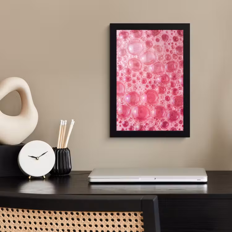 Poster met lijst - Roze - Schuim - Bubbels — 3